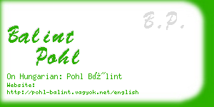 balint pohl business card